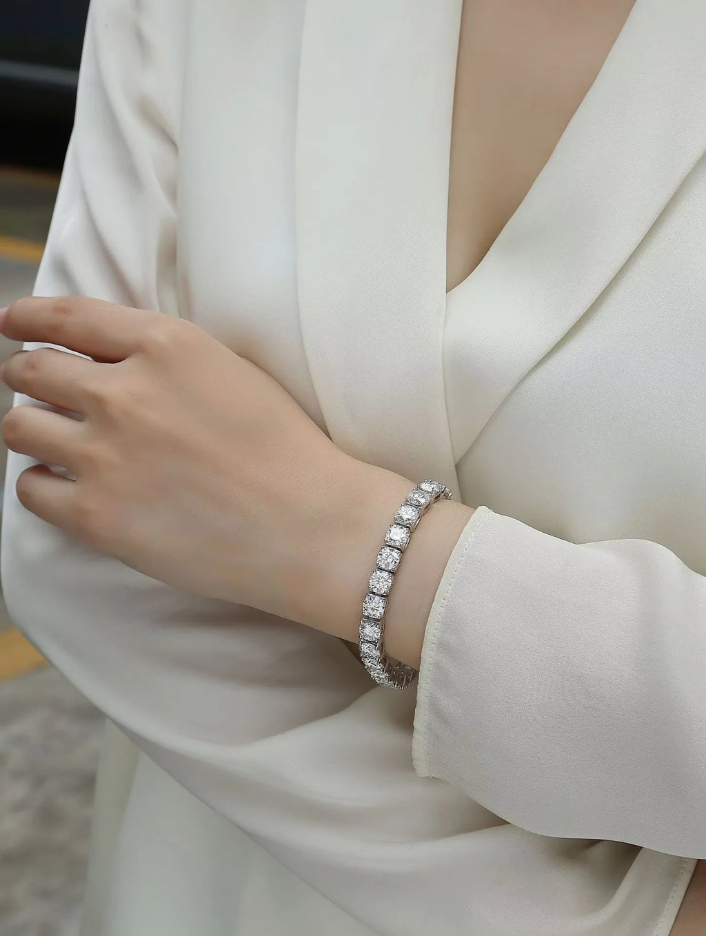 925 Silver VVS Moissanite Cuban Link Bracelet – Iced Out | 6.5mm — photo 4 of 7