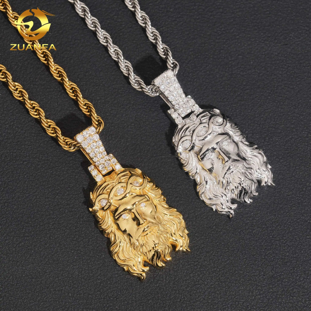 VVS Moissanite Jesus Pendant – 925 Sterling Silver | Gold & Silver Finish — photo 3 of 8