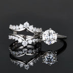 Oval Cut Moissanite Engagement Ring – Bezel Set | 925 Sterling Silver | 18K Gold — photo 2 of 7
