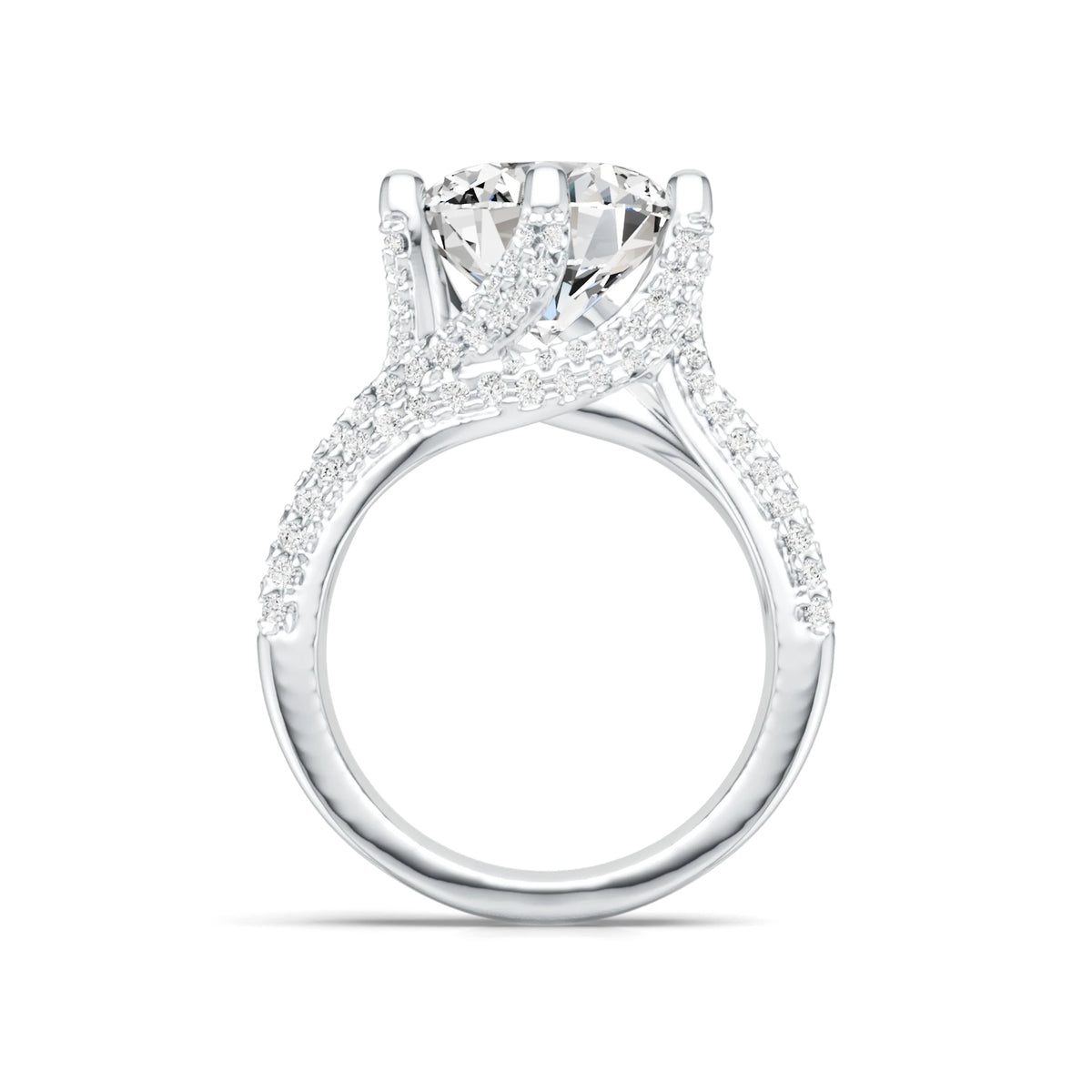 5ct Moissanite Pavé Statement Ring – 925 Sterling Silver — photo 5 of 7