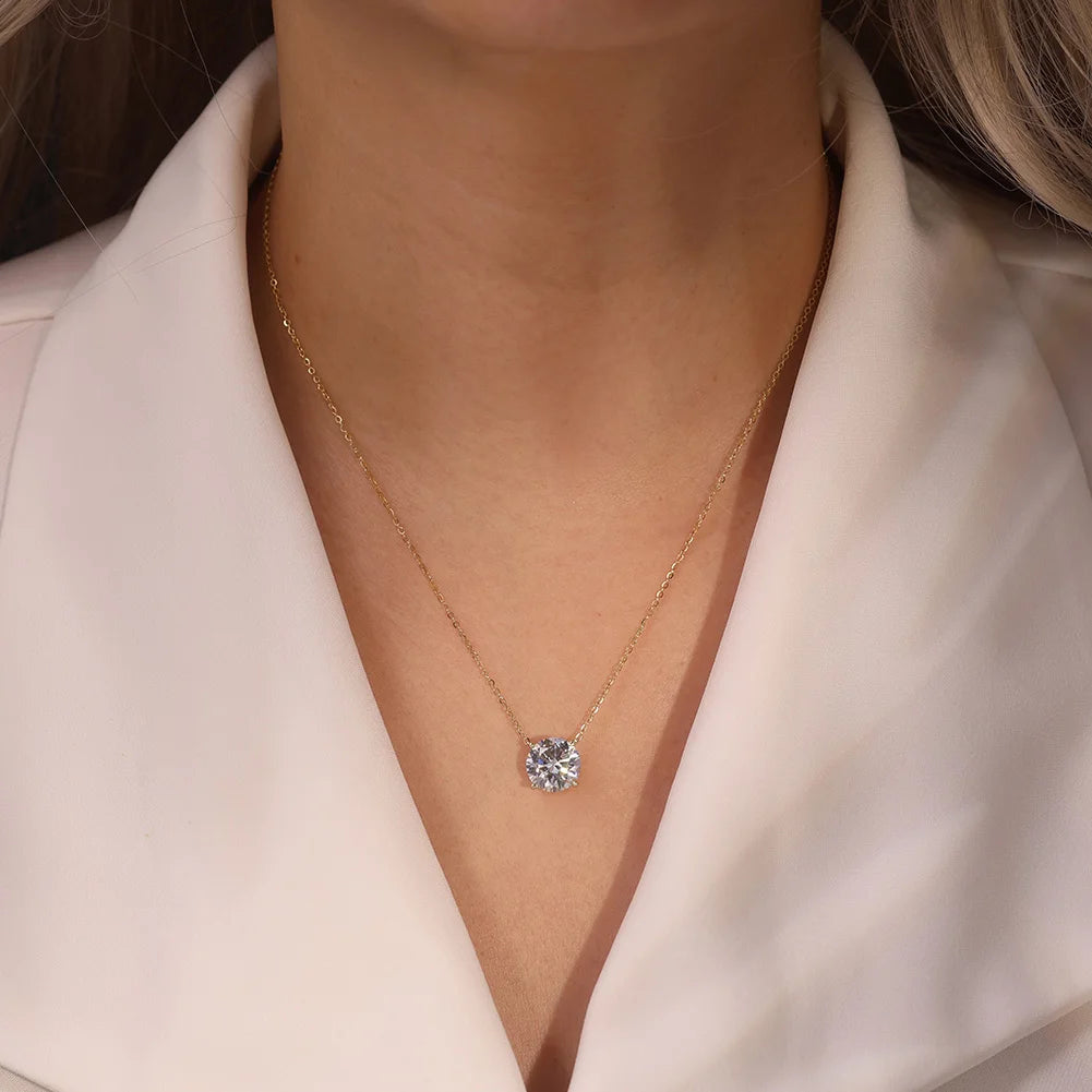 925 Silver VVS Moissanite 4-Prong Solitaire Pendant Necklace – D Color | GRA Certified — photo 6 of 10