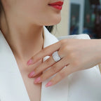 Round Brilliant Moissanite Statement Ring – 925 Sterling Silver | Gold — photo 2 of 7
