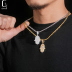 925 Silver VVS Moissanite Iced Out Hand Pendant – Baguette Cut | GRA Certified — photo 6 of 8