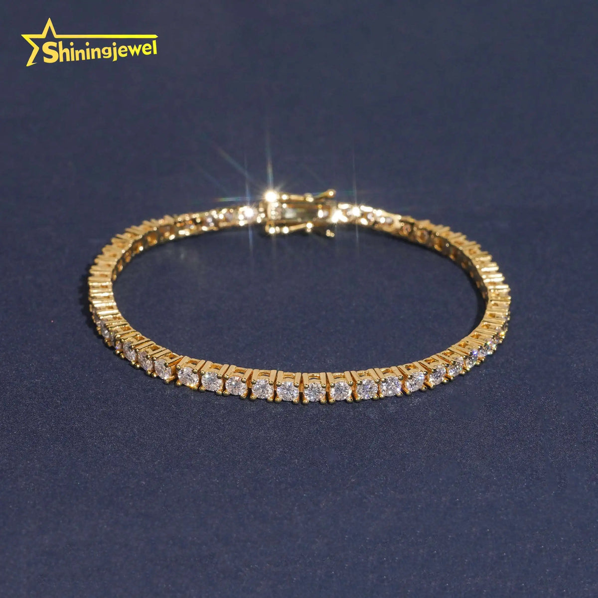 3mm Moissanite Tennis Bracelet – Round Brilliant Cut | 925 Sterling Silver — photo 7 of 8