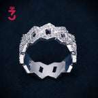 Iced Out 2-Row Cuban Link Moissanite Ring – 925 Sterling Silver | VVS D Color — photo 6 of 8
