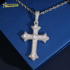925 Silver Iced Out Cross Pendant – 6mm Moissanite | Hip Hop — photo 7 of 8