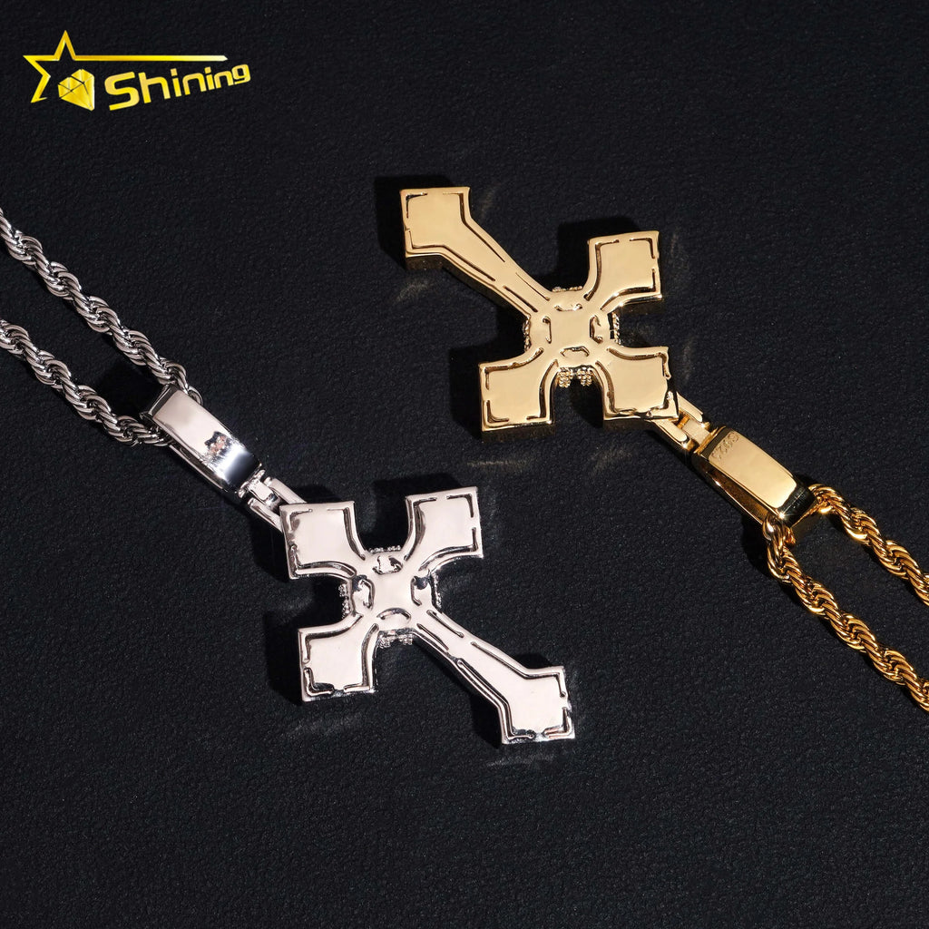VVS Moissanite Iced Out Cross Pendant – 925 Sterling Silver | Hip Hop | GRA Certified — photo 3 of 7