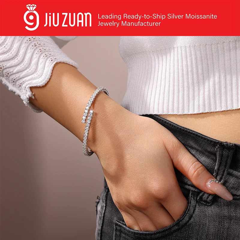 3mm VVS Moissanite Flexible Tennis Bracelet – 925 Sterling Silver | Shared Prong | GRA Certified — photo 4 of 7