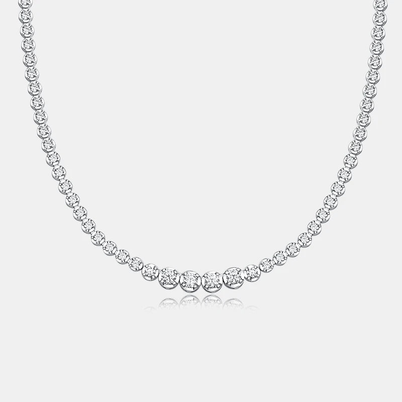 VVS Moissanite Graduated Tennis Chain Necklace – 925 Sterling Silver | GRA Certified — photo 6 of 7