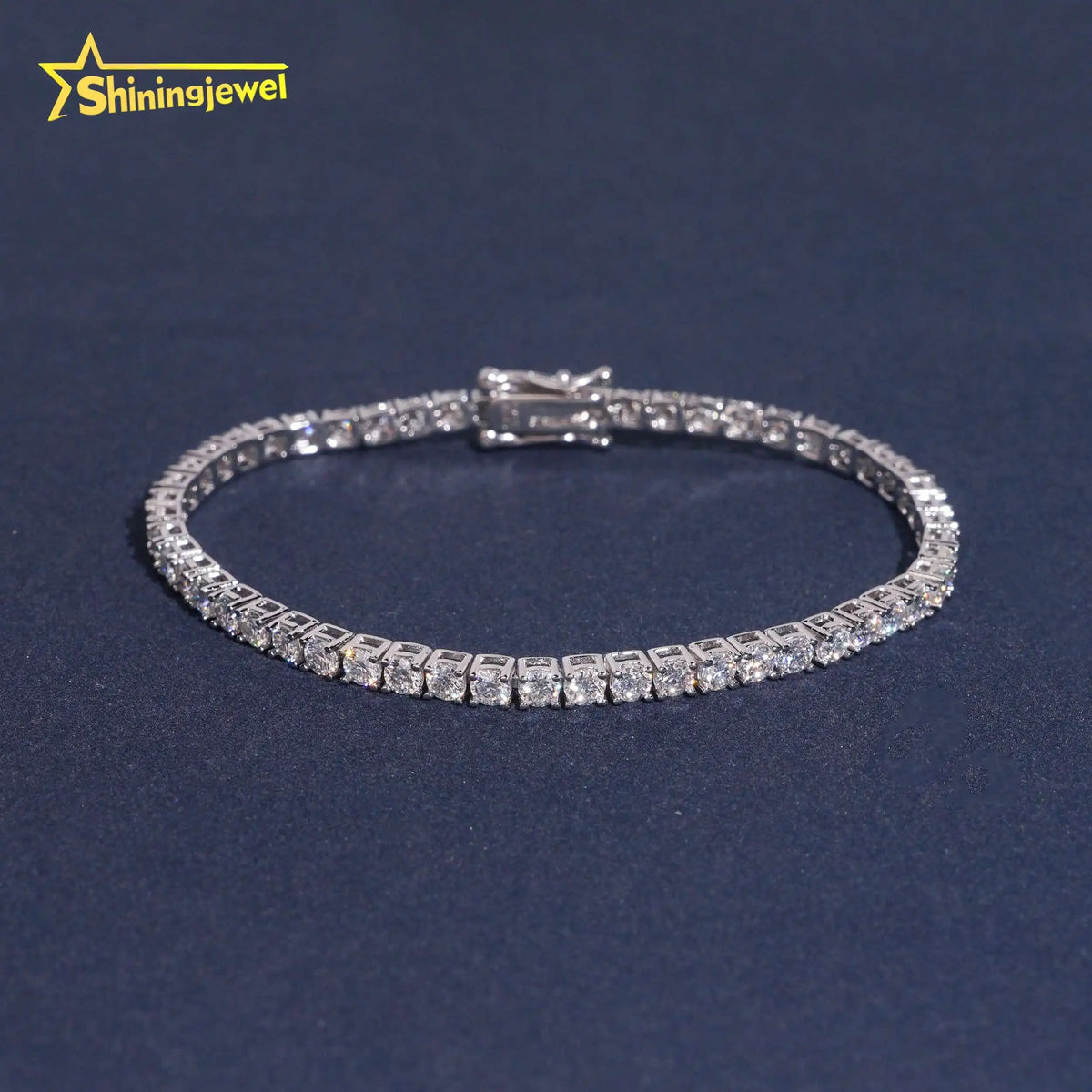 3mm Moissanite Tennis Bracelet – Round Brilliant Cut | 925 Sterling Silver — photo 2 of 8