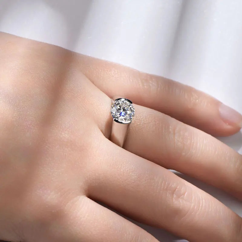 2ct Solitaire Moissanite Engagement Ring – 925 Sterling Silver | White Gold — photo 4 of 7