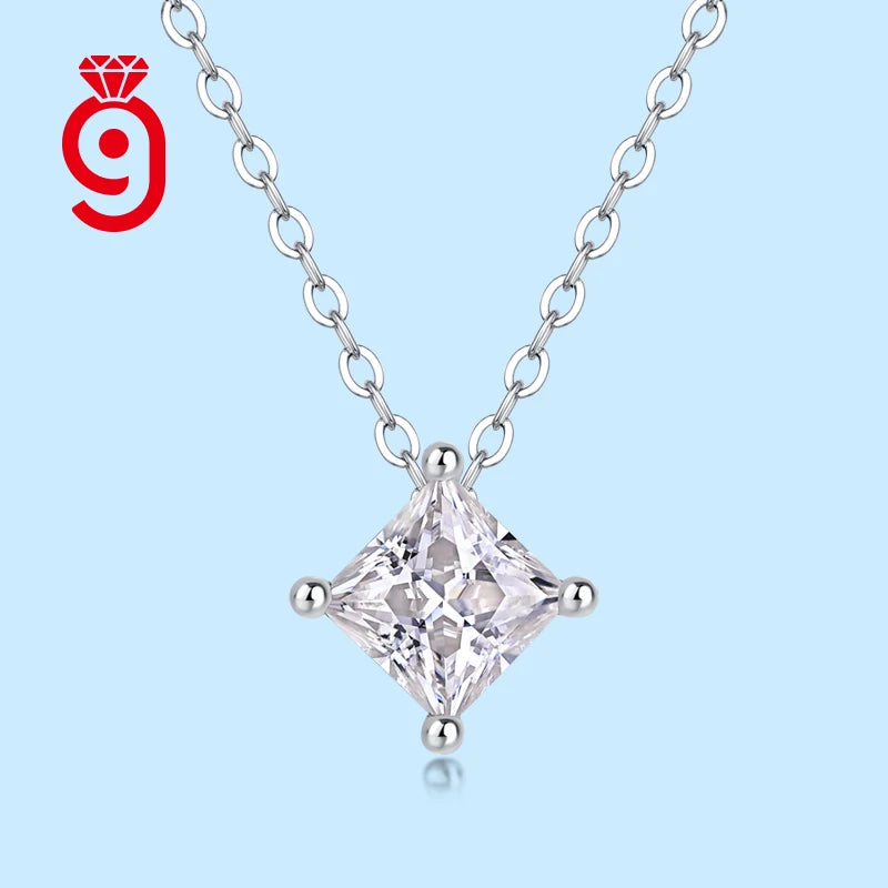 925 Silver Emerald Cut Moissanite Pendant Necklace – GRA Certified — photo 2 of 7