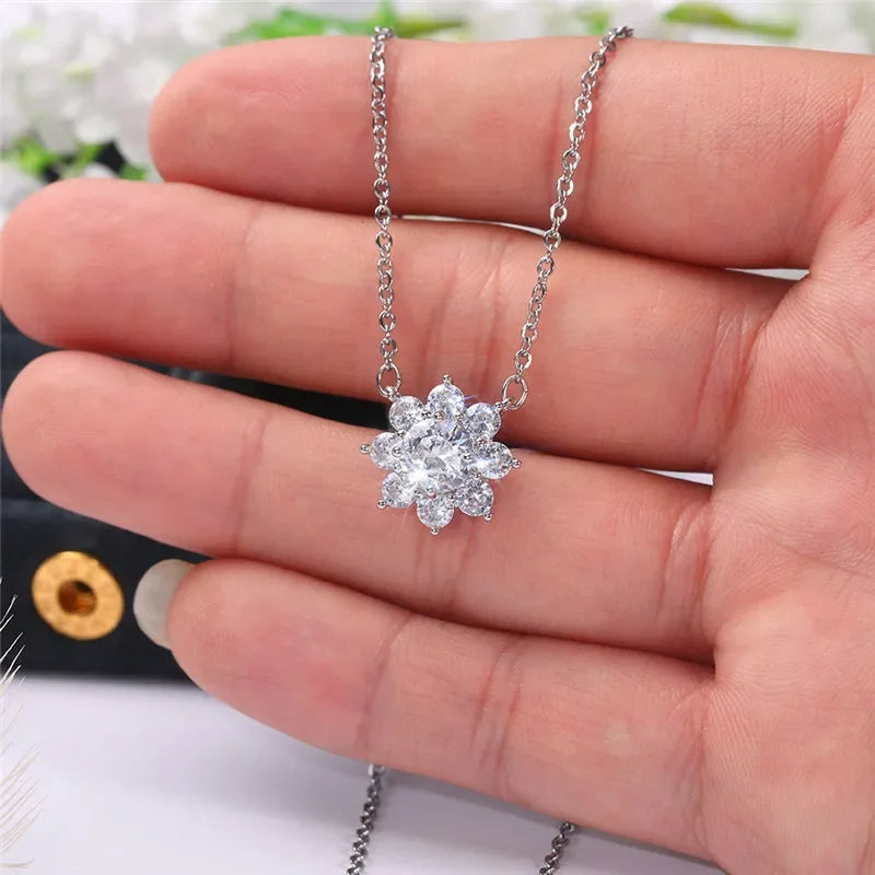 925 Silver Moissanite Diamond Pendant Necklace – White Gold Finish — photo 3 of 7