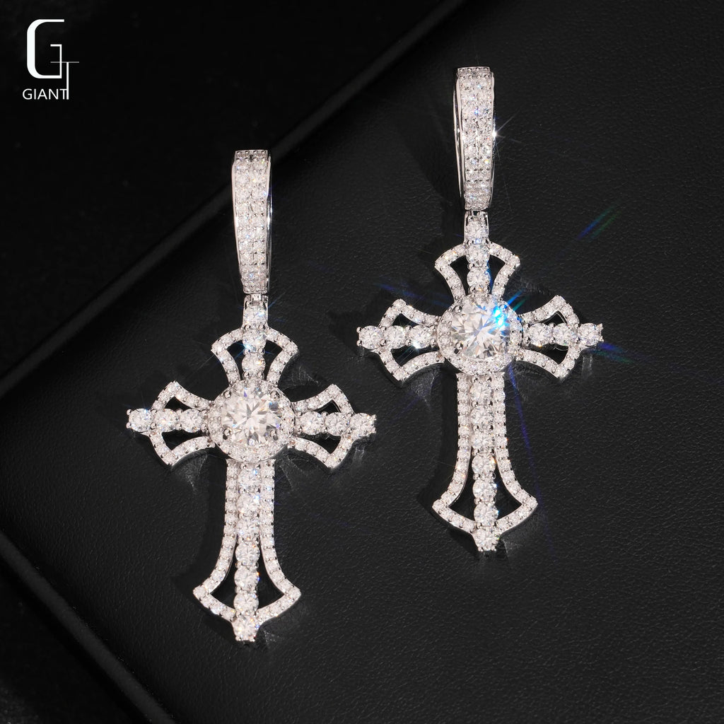 VVS Moissanite Iced Out Cross Pendant – 925 Sterling Silver | GRA Certified — photo 1 of 7