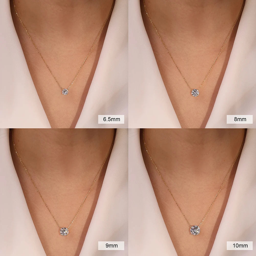 925 Silver VVS Moissanite Round Pendant Necklace – D Color | GRA Certified — photo 3 of 8