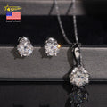 6.5mm Moissanite Pendant Necklace & Stud Earrings Set – 925 Sterling Silver — photo 7 of 7