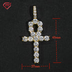 VVS Moissanite Ankh Cross Pendant – 925 Sterling Silver | Iced Out | GRA Certified — photo 2 of 7