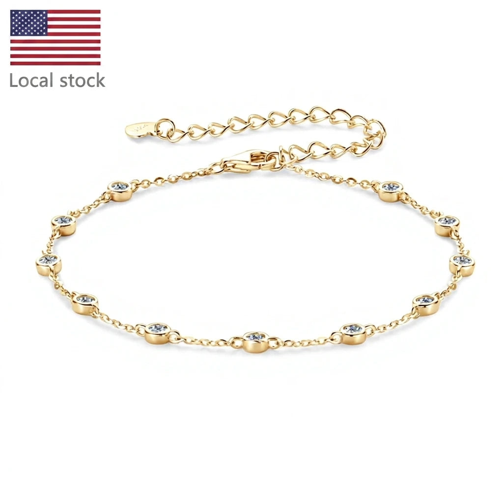2.5mm Bezel Moissanite Tennis Bracelet – Adjustable | 925 Sterling Silver — photo 1 of 8
