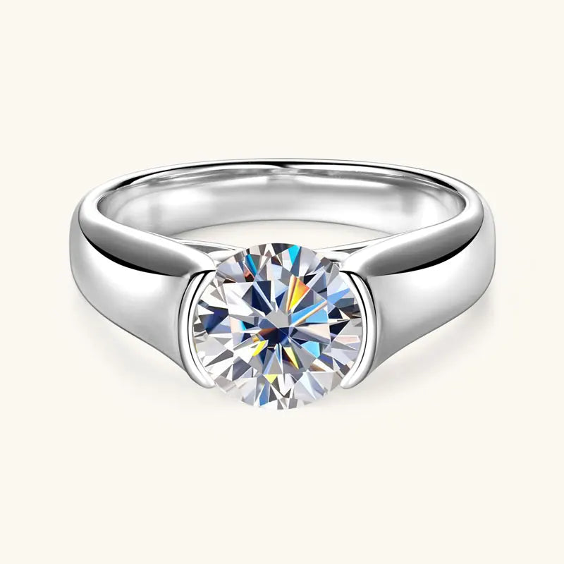 2ct Solitaire Moissanite Engagement Ring – 925 Sterling Silver | White Gold — photo 3 of 7