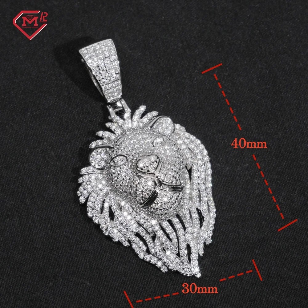925 Silver Iced Out Lion Pendant – Moissanite | GRA Certified — photo 2 of 9