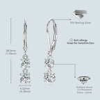 Moissanite Leverback Dangle Drop Earrings – 925 Sterling Silver | Gold & White Gold — photo 2 of 8