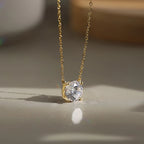 925 Silver Round Moissanite Solitaire Pendant Necklace – GRA Certified — photo 4 of 10