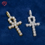 VVS Moissanite Ankh Cross Pendant – 925 Sterling Silver | Iced Out | GRA Certified — photo 1 of 7