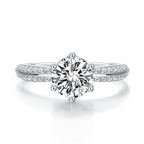 3ct Round Moissanite Solitaire Ring – Six-Claw Setting | 925 Sterling Silver — photo 6 of 7