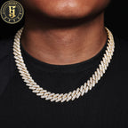 14mm Iced Out CZ Cuban Link Chain Necklace – 18K Gold-Tone & White Gold — photo 1 of 8