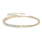 3mm Moissanite Tennis & Cuban Bracelet Set – 925 Sterling Silver | Gold & White Gold — photo 7 of 8