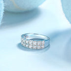 Double Halo Moissanite Engagement Ring – 925 Sterling Silver | Rhodium Finish — photo 1 of 7