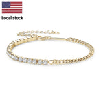 3mm Moissanite Tennis & Cuban Bracelet Set – 925 Sterling Silver | Gold & White Gold — photo 1 of 8
