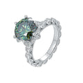 5ct Green Moissanite Vintage Flower Ring – 925 Sterling Silver | 18K Gold — photo 7 of 7