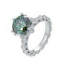 5ct Green Moissanite Vintage Flower Ring – 925 Sterling Silver | 18K Gold — photo 7 of 7