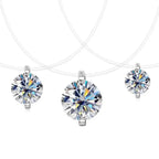 Floating Moissanite Choker Necklace – 925 Sterling Silver | Rhodium Plated — photo 1 of 7