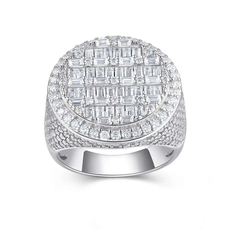 VVS Moissanite Iced Out Cluster Ring – 925 Sterling Silver | 18K White Gold | GRA Certified — photo 2 of 7