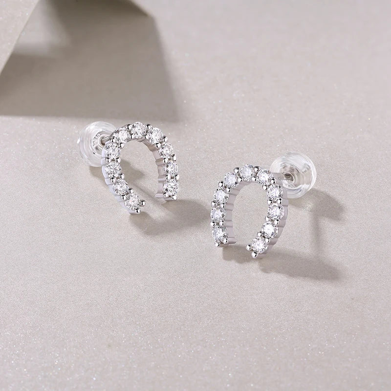High-End Moissanite Pavé Stud Earrings – 925 Sterling Silver — photo 4 of 7