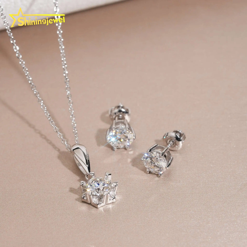 1ct Moissanite Solitaire Pendant Necklace – Six-Prong | 925 Sterling Silver — photo 1 of 7