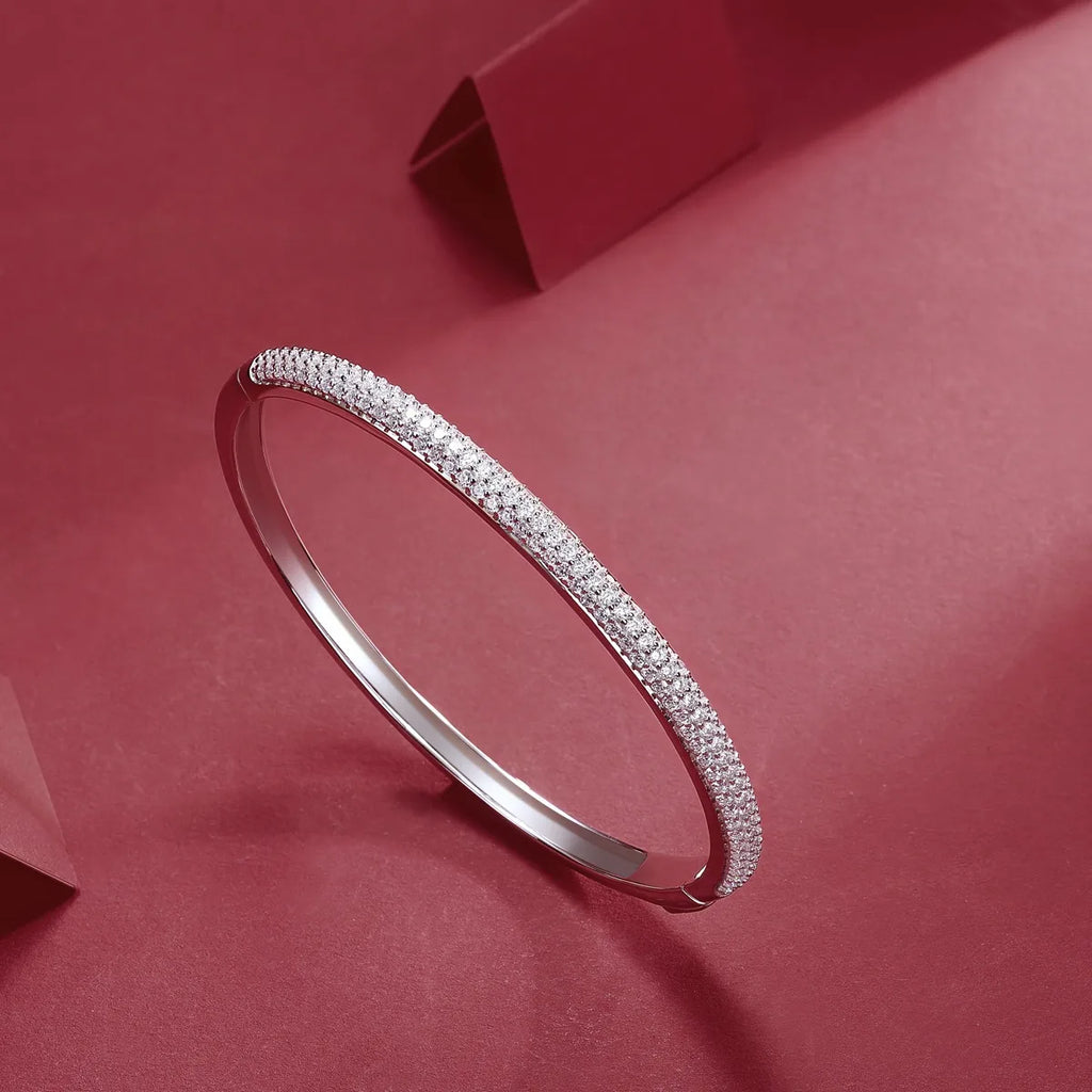 VVS Moissanite Iced Out Bangle – 925 Sterling Silver | 18K Gold & Platinum Plated | GRA Certified — photo 4 of 7