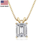 2.5ct Emerald Cut Zircon Pendant Necklace – 925 Sterling Silver | Box Chain — photo 1 of 8