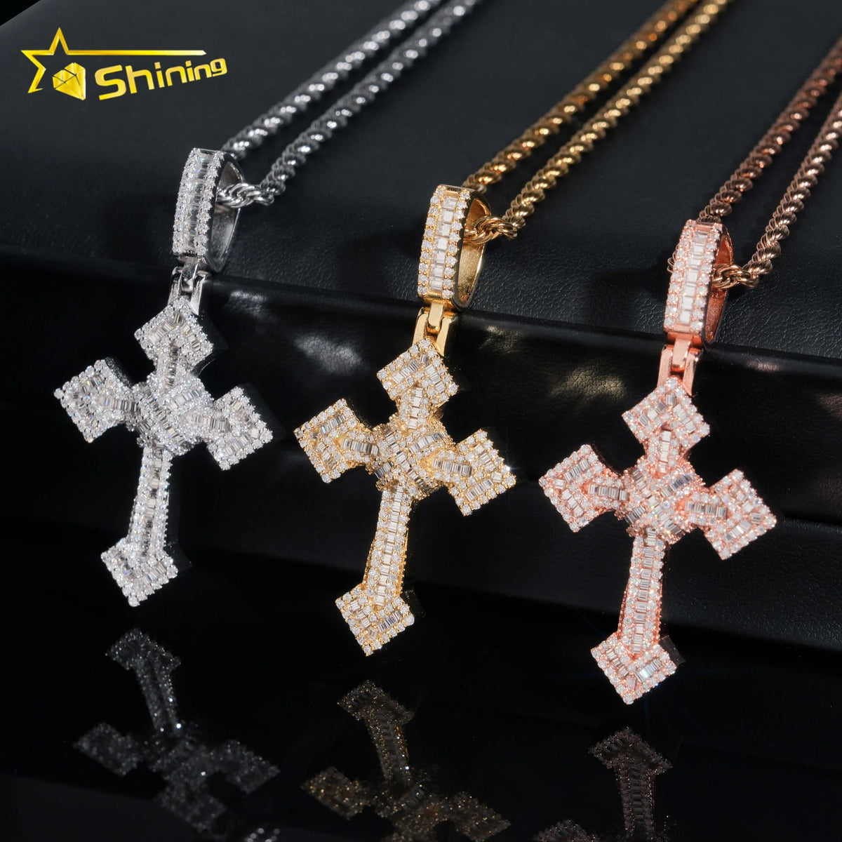 VVS Moissanite Iced Out Cross Pendant – 925 Sterling Silver | Hip Hop | GRA Certified — photo 5 of 7