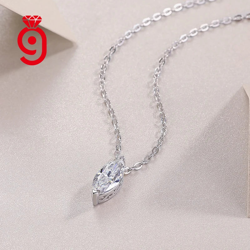 925 Silver 1ct D Color Moissanite Angel Eye Pendant Necklace – GRA Certified — photo 2 of 7