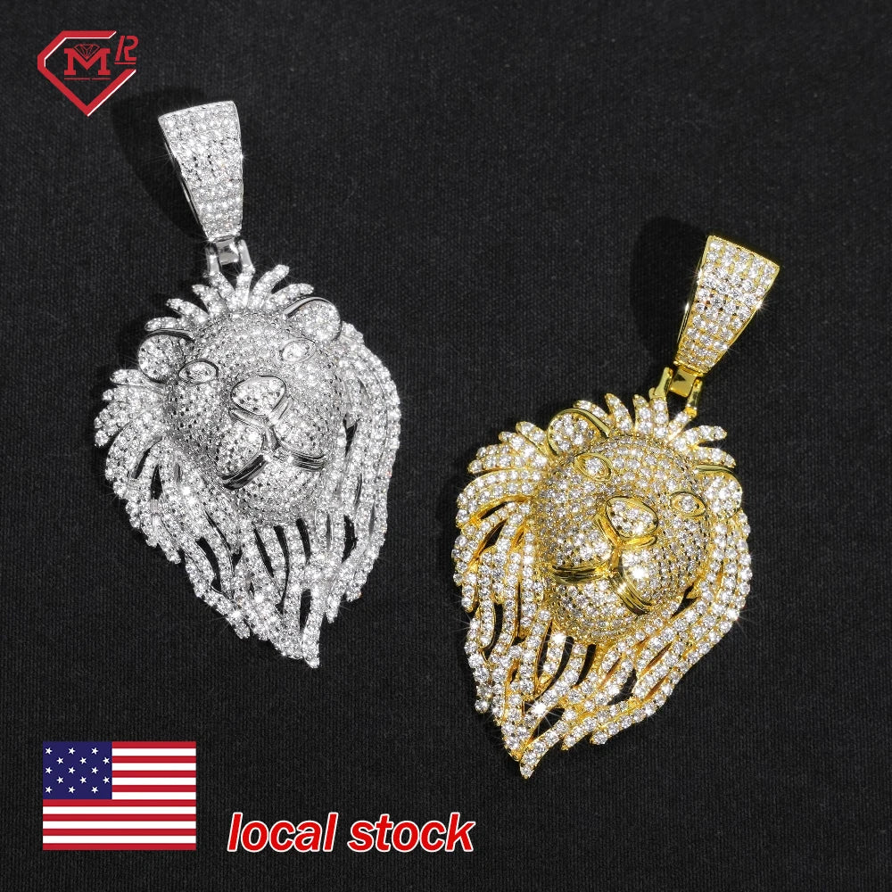 925 Silver Iced Out Lion Pendant – Moissanite | GRA Certified — photo 1 of 9