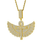 925 Silver Iced Out Angel Wings Pendant – Gold Plated | Moissanite — photo 2 of 7