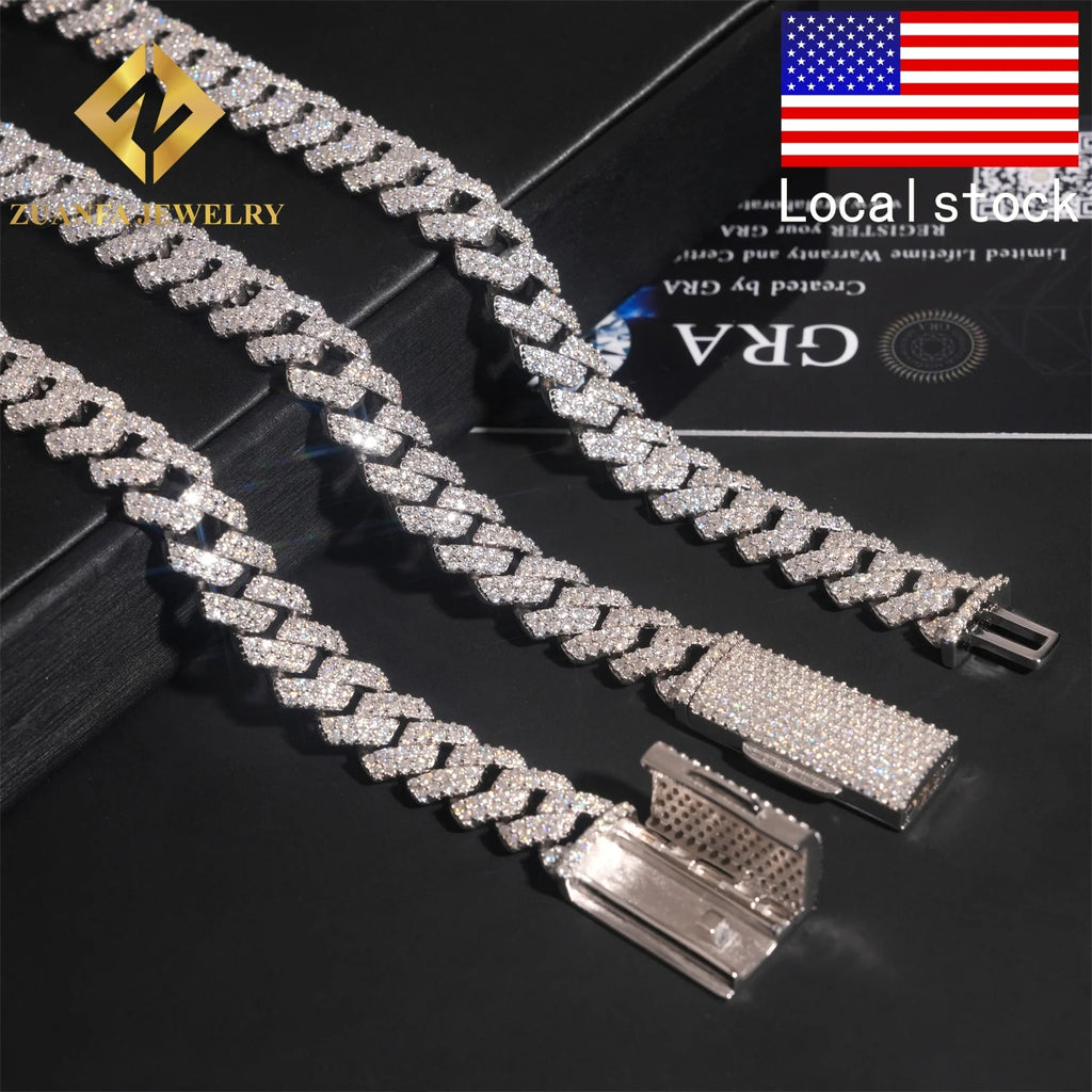 925 Silver Iced Out 10mm Cuban Link Moissanite Chain – Hip Hop | GRA Certified — photo 2 of 7