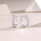 925 Silver Triple Row Moissanite Huggie Earrings – Gold Plated — photo 6 of 7
