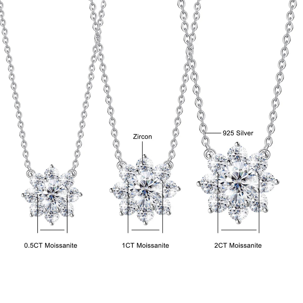 925 Silver Moissanite Diamond Pendant Necklace – White Gold Finish — photo 7 of 7