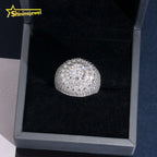 Iced Out Moissanite Hip Hop Ring – 925 Sterling Silver | GRA Certified — photo 3 of 7