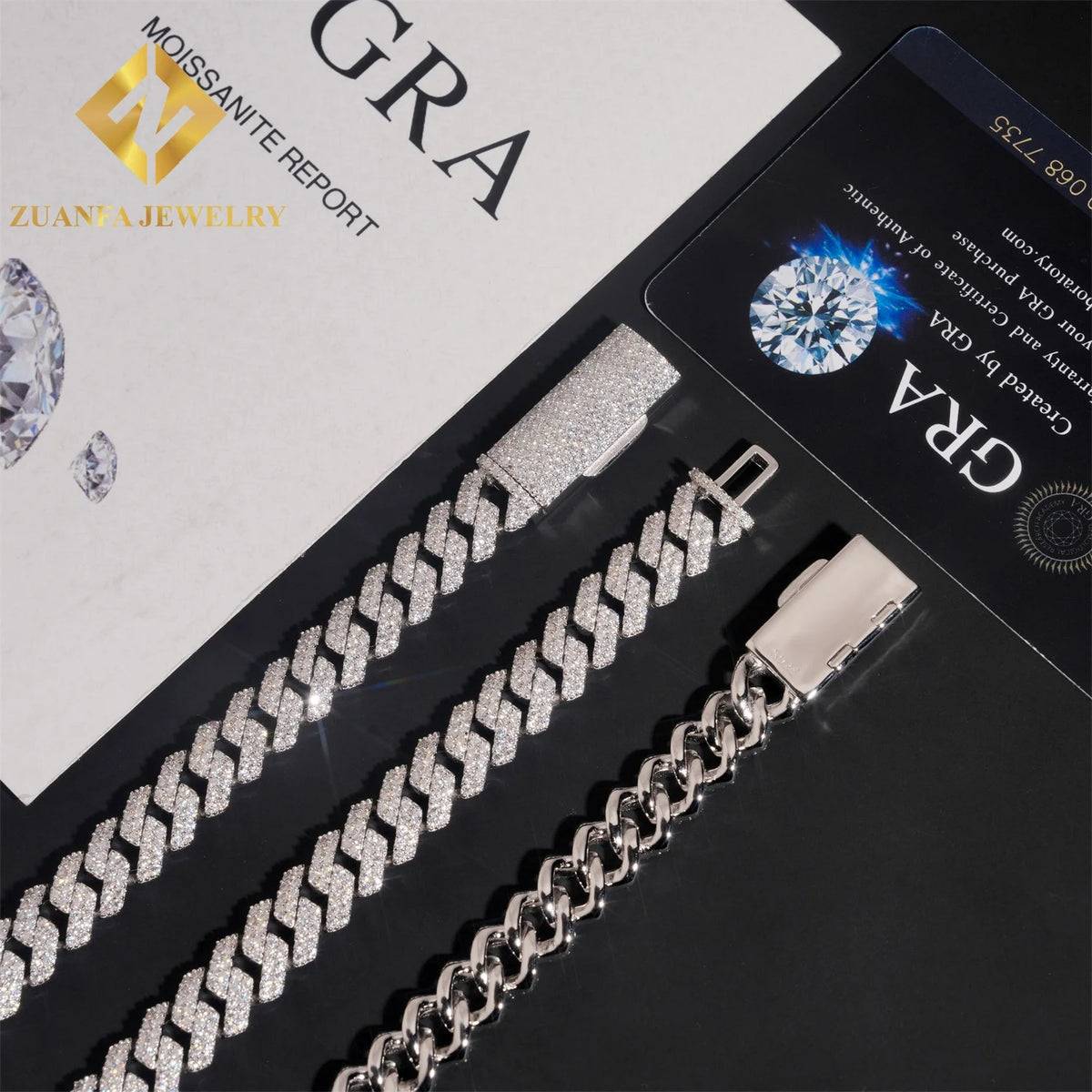 925 Silver Iced Out 10mm Cuban Link Moissanite Chain – Hip Hop | GRA Certified — photo 3 of 7