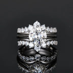 Oval Cut Moissanite Engagement Ring – Bezel Set | 925 Sterling Silver | 18K Gold — photo 6 of 7